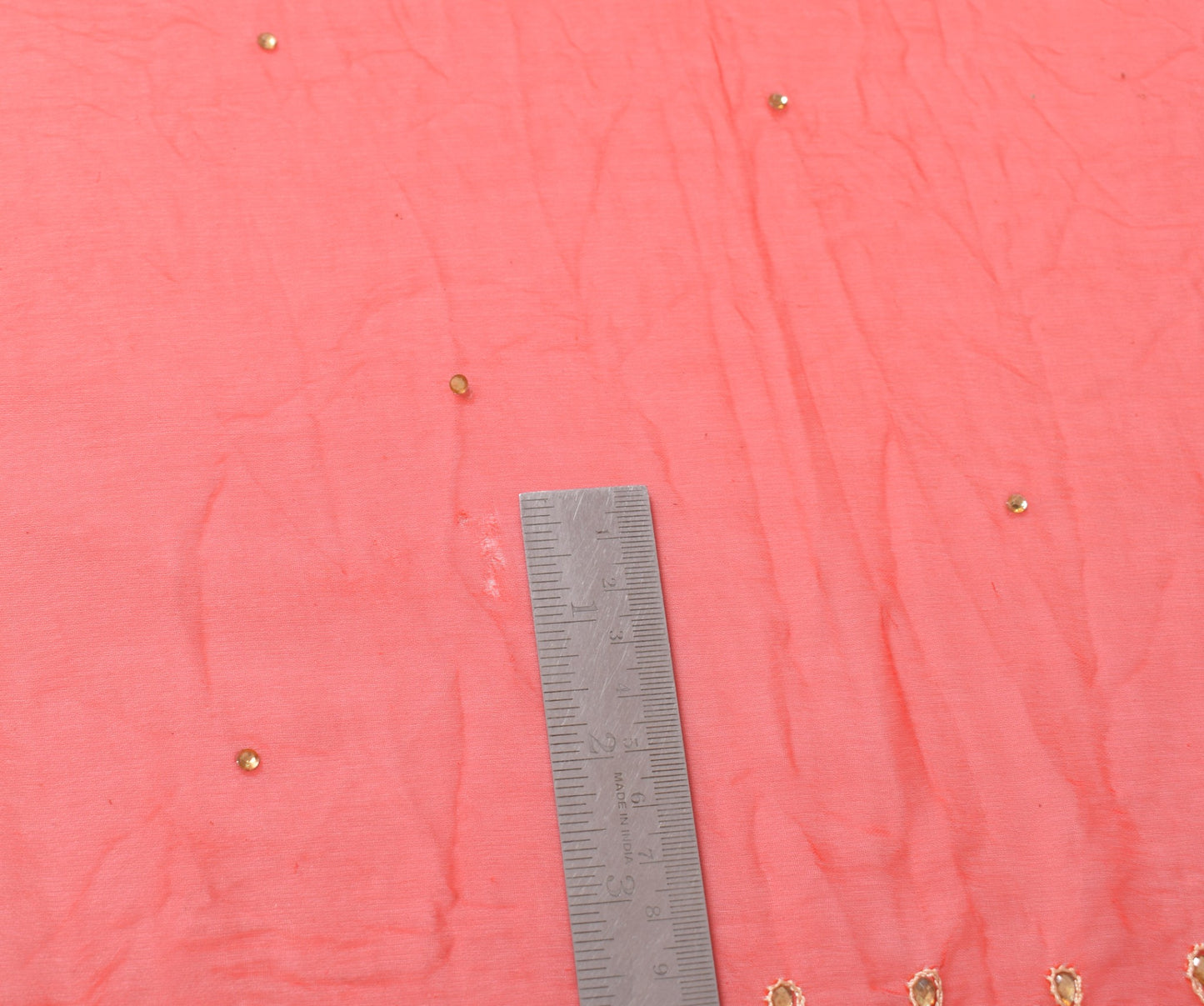 Sushila Vintage Chiffon Silk Scrap Dupatta Floral Embroidered Red Long Stole
