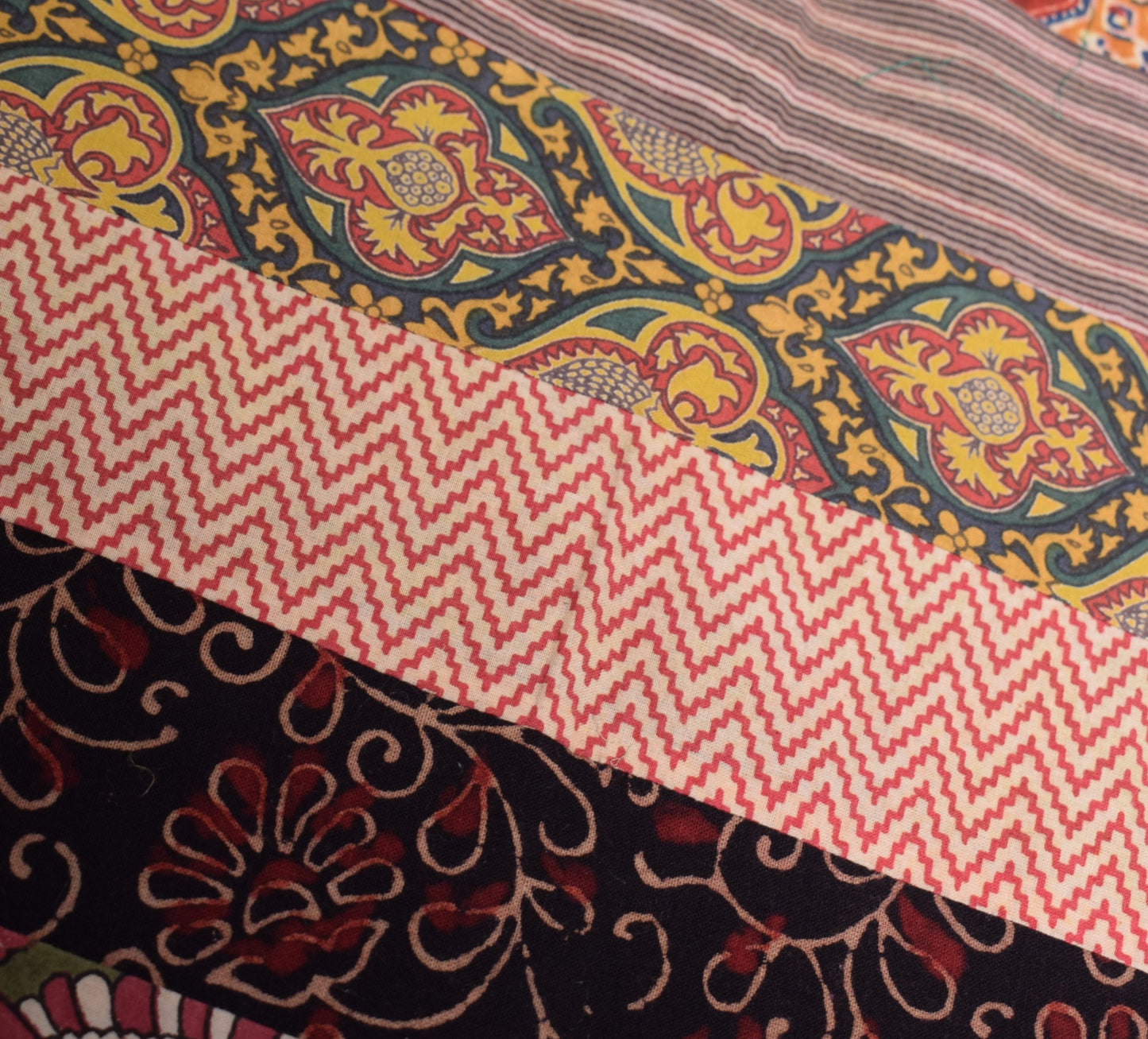 Sushila Vintage Scrap Green Dupatta Pure Cotton Patch Work & Printed Long Stole