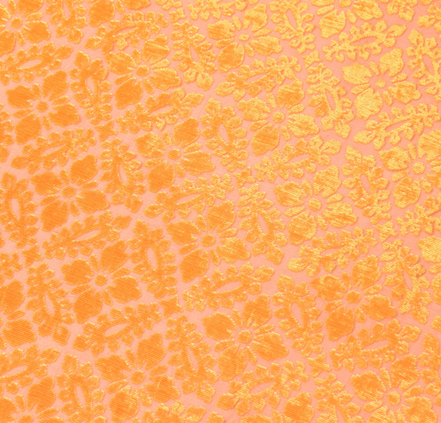 Sushila Vintage Brasso Velvet Scrap Dupatta Orange Floral Woven Soft Long Stole