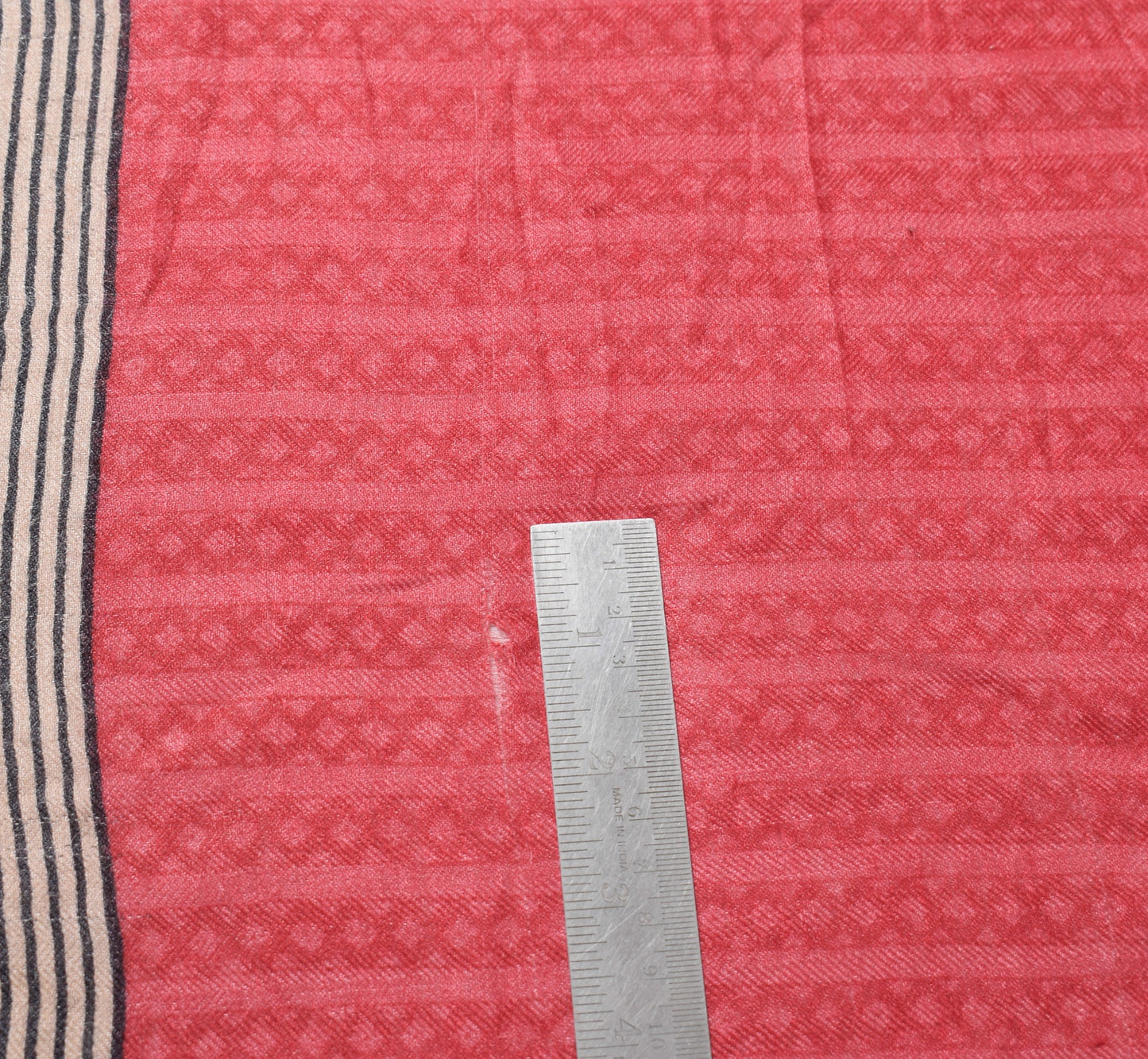 Sushila Vintage Magenta Scrap Dupatta Pure Woolen Hand Block Printed Long Stole