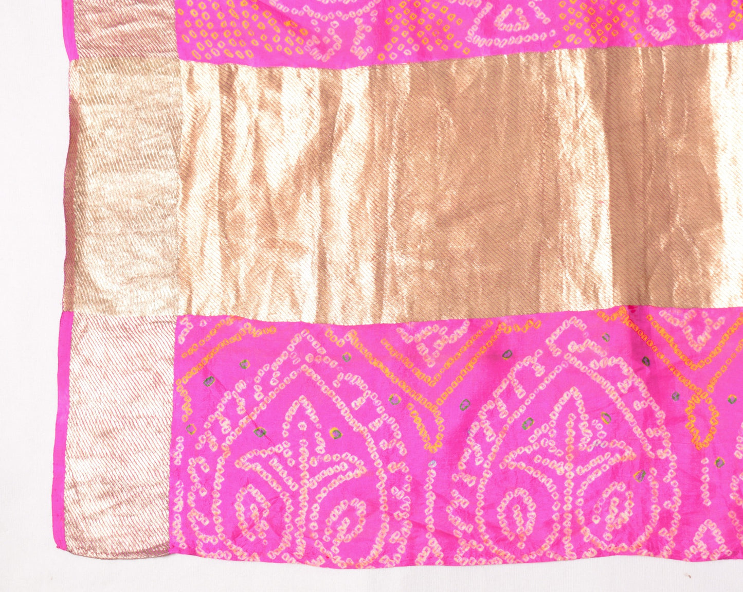Sushila Vintage Bandhani Printed Scrap Dupatta Pure Silk Magenta Soft Long Stole