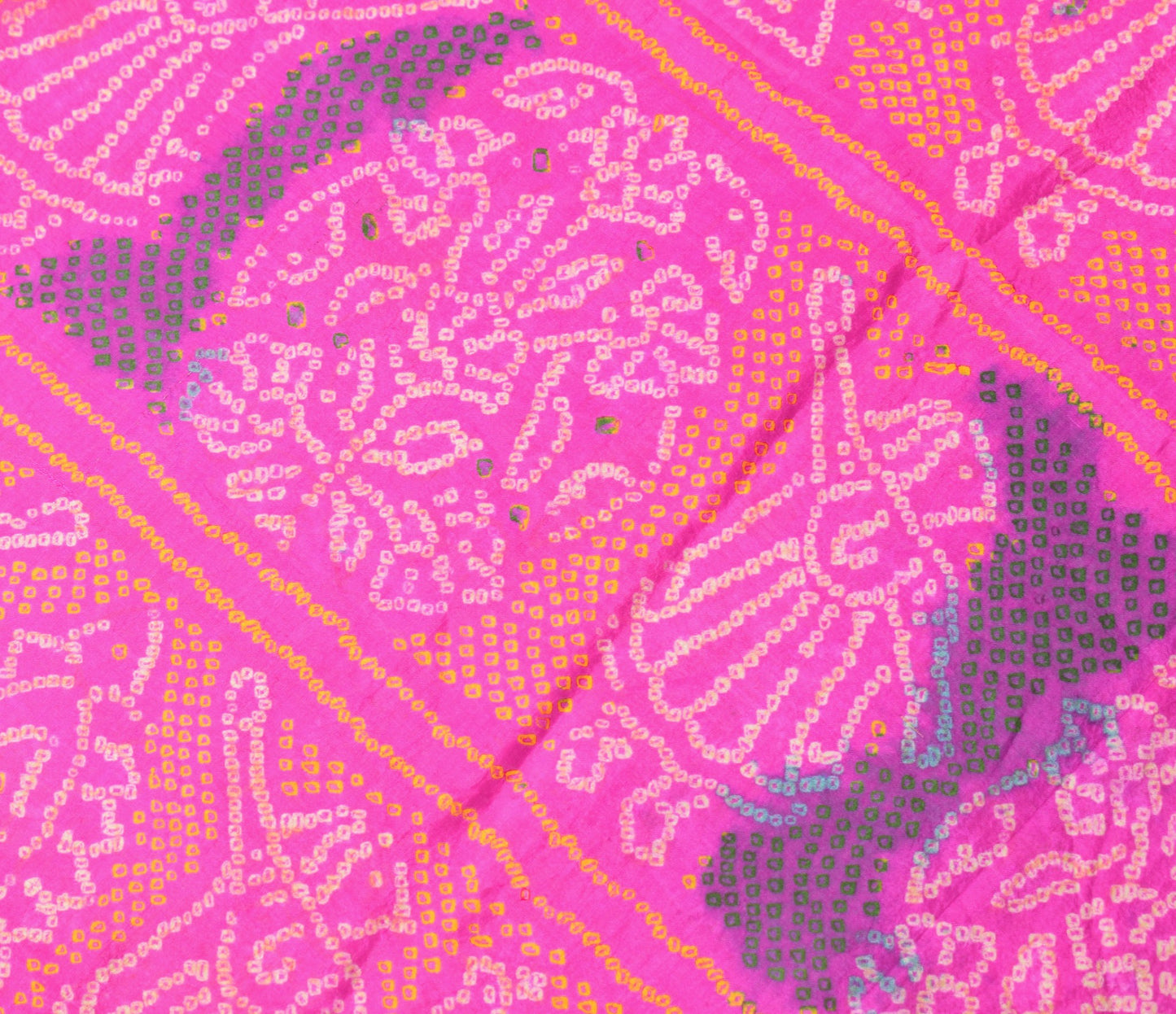 Sushila Vintage Bandhani Printed Scrap Dupatta Pure Silk Magenta Soft Long Stole