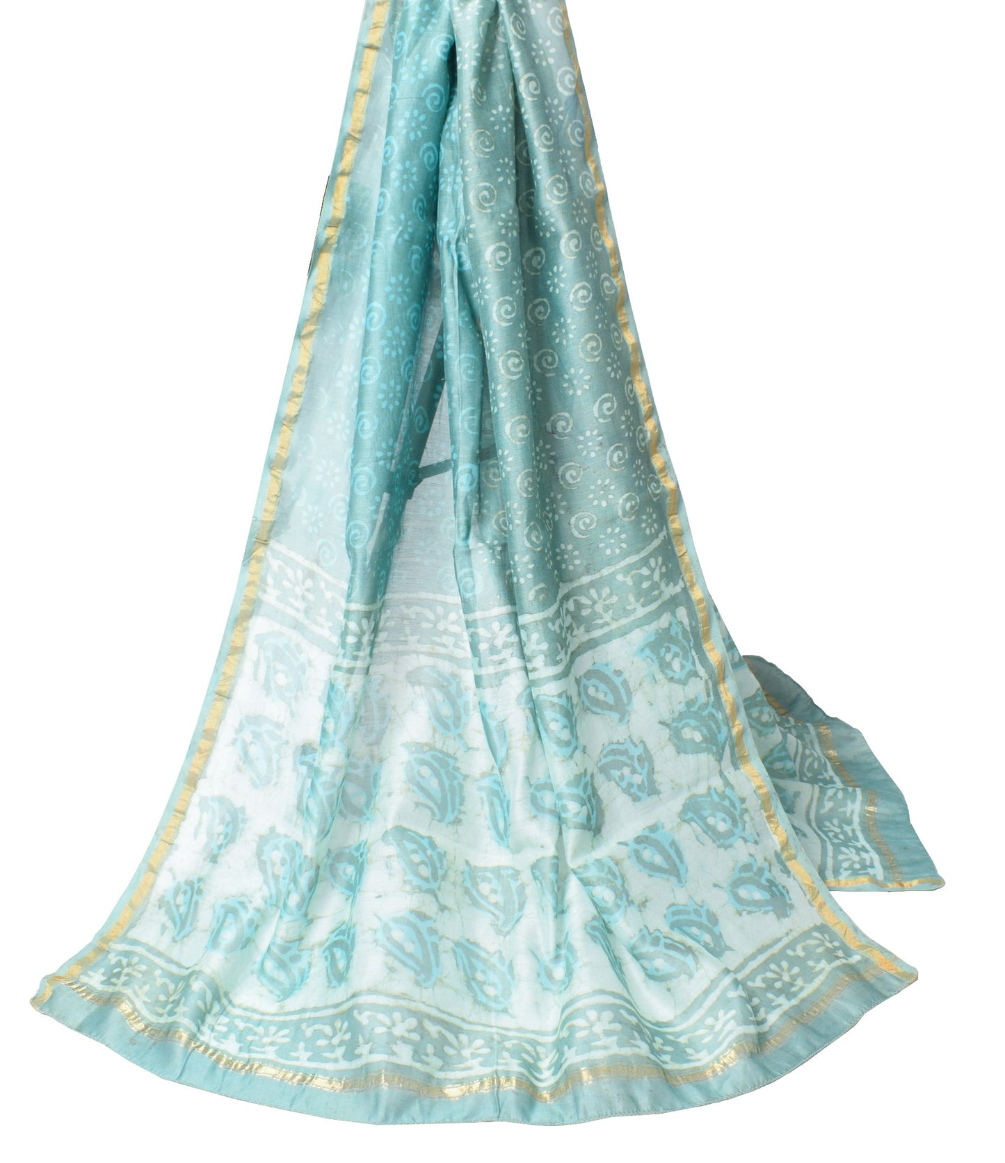 Sushila Vintage Batik Printed Scrap Dupatta Pure Cotton Silk Long Stole Scarves