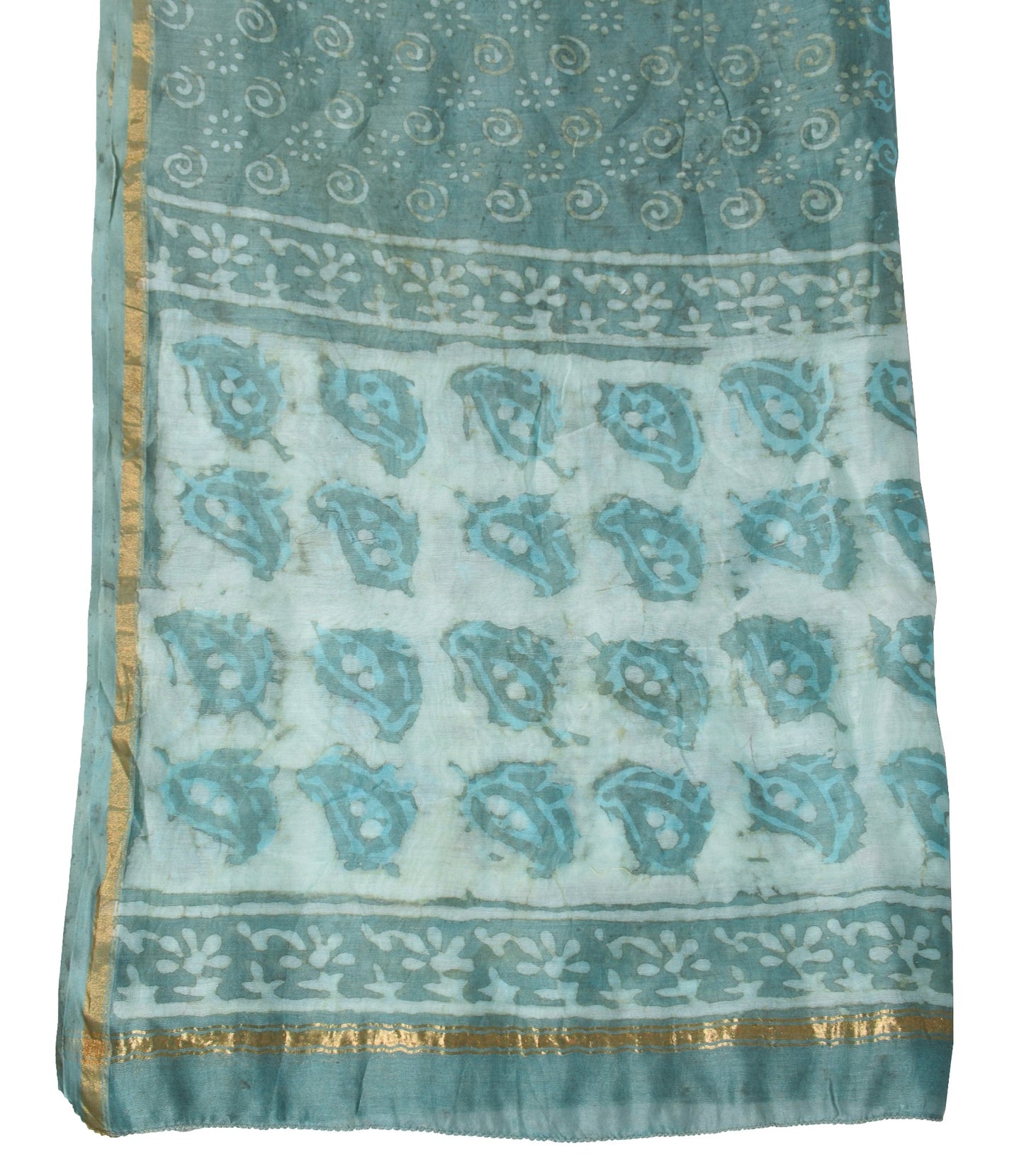 Sushila Vintage Batik Printed Scrap Dupatta Pure Cotton Silk Long Stole Scarves