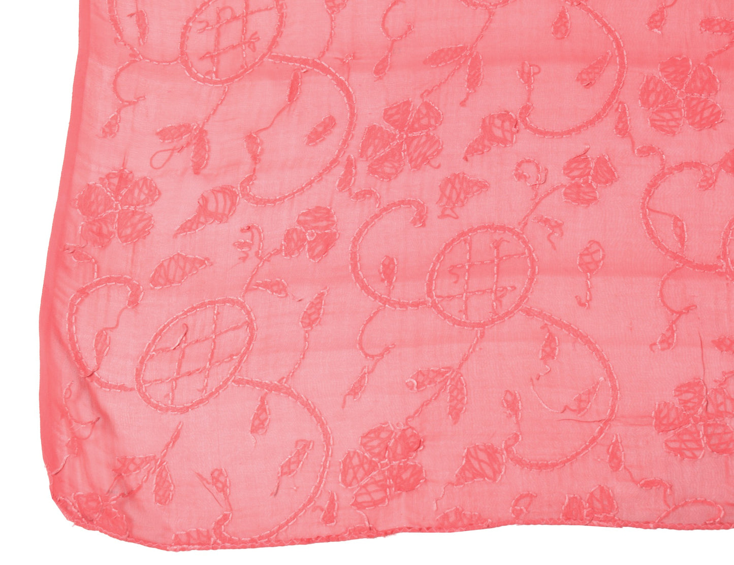Sushila Vintage Carrot Scrap Dupatta Lucknow Chikankari Pure Georgette LongStole