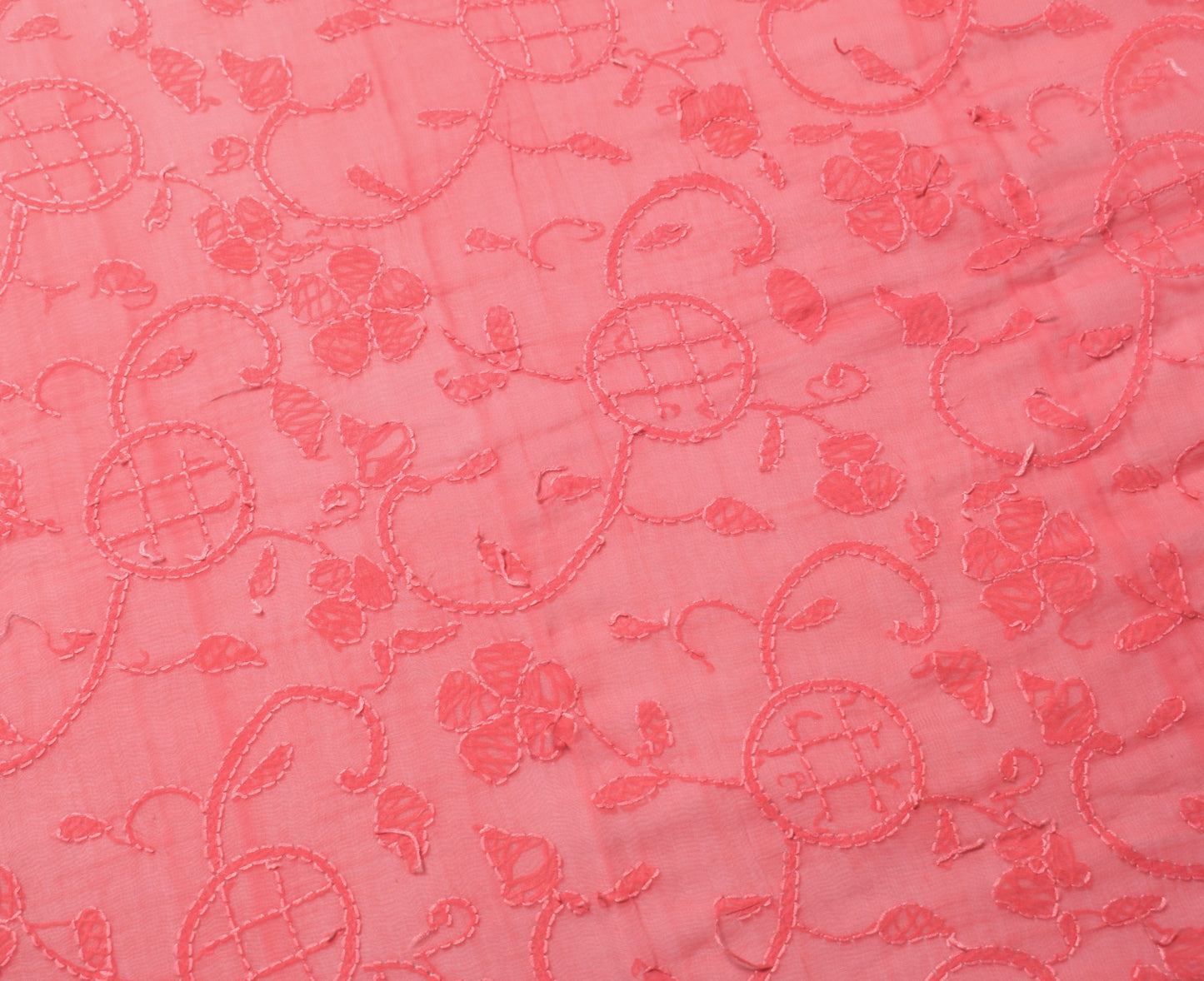 Sushila Vintage Carrot Scrap Dupatta Lucknow Chikankari Pure Georgette LongStole