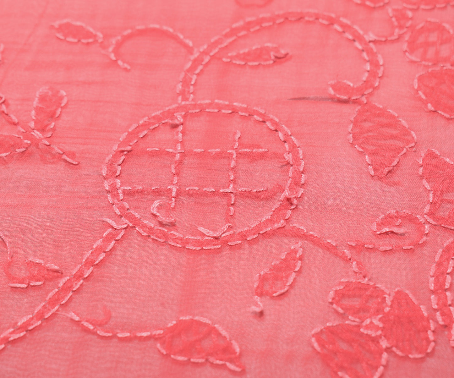 Sushila Vintage Carrot Scrap Dupatta Lucknow Chikankari Pure Georgette LongStole