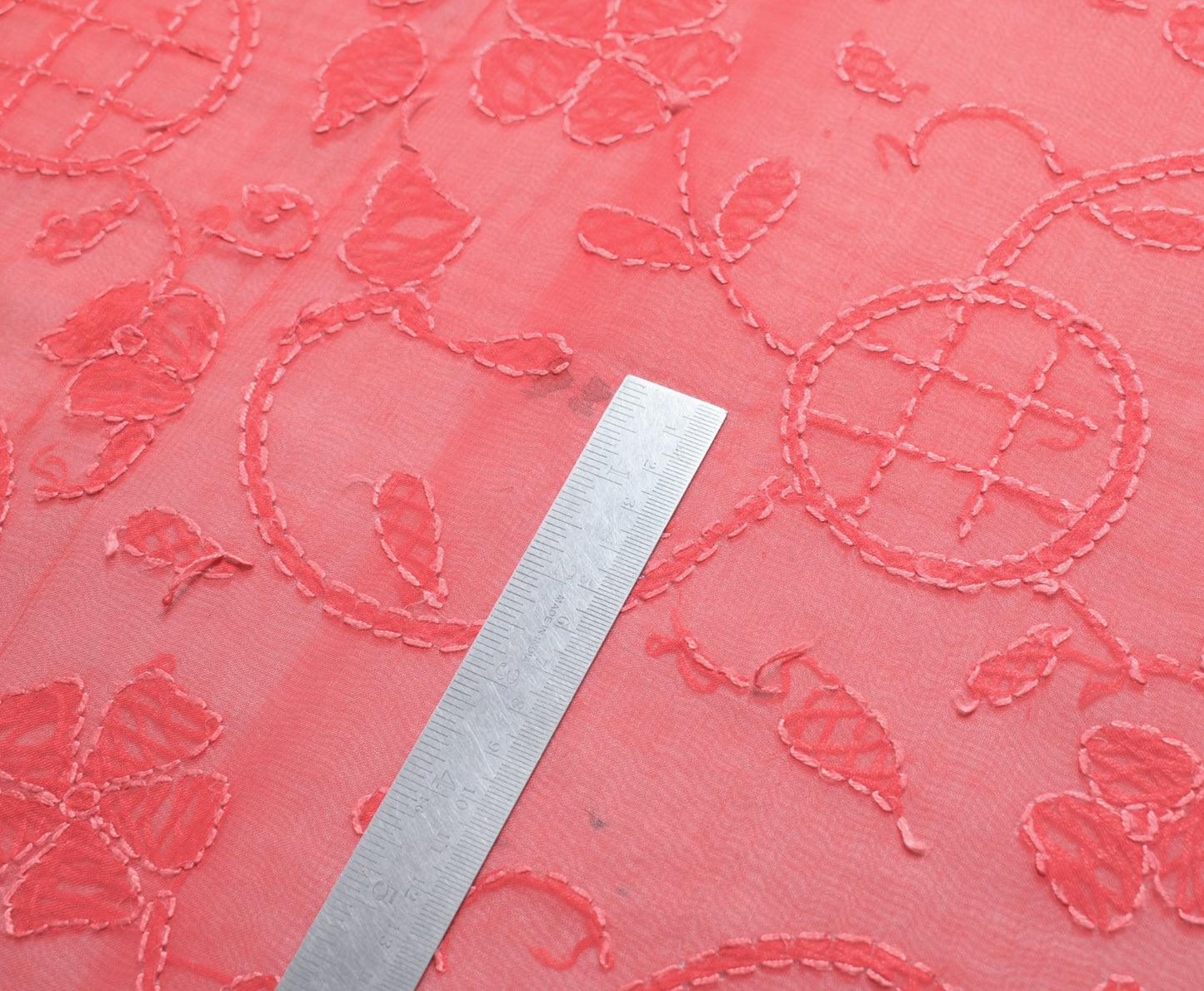 Sushila Vintage Carrot Scrap Dupatta Lucknow Chikankari Pure Georgette LongStole