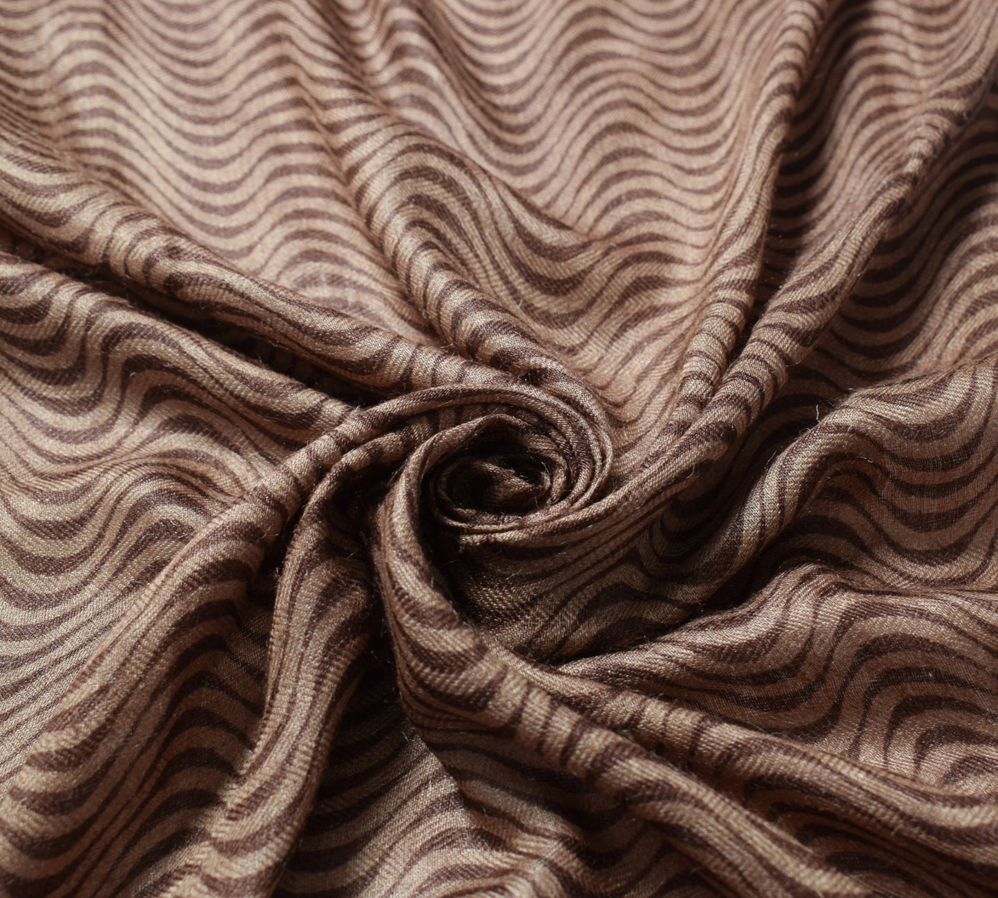 Sushila Vintage Pure Woolen Scrap Dupatta Brown Laheriya Printed Soft Long Stole
