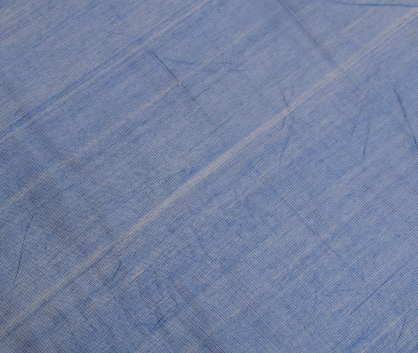 Sushila Vintage Hand Woven Scrap Dupatta Pure Cotton Blue Long Stole Scarves