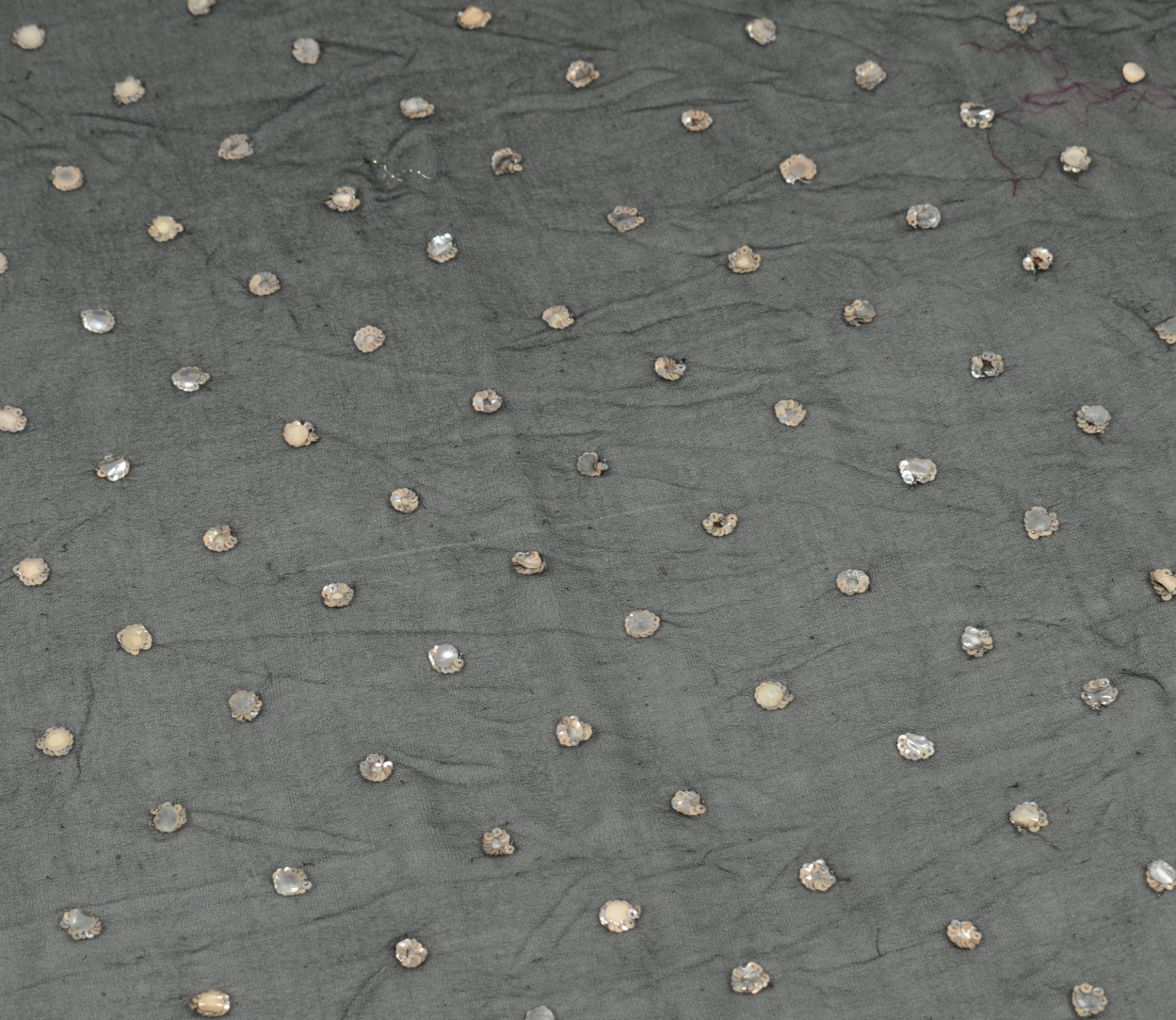 Sushila Vintage Sequins Embellish Scrap Dupatta Pure Georgette Black Long Stole