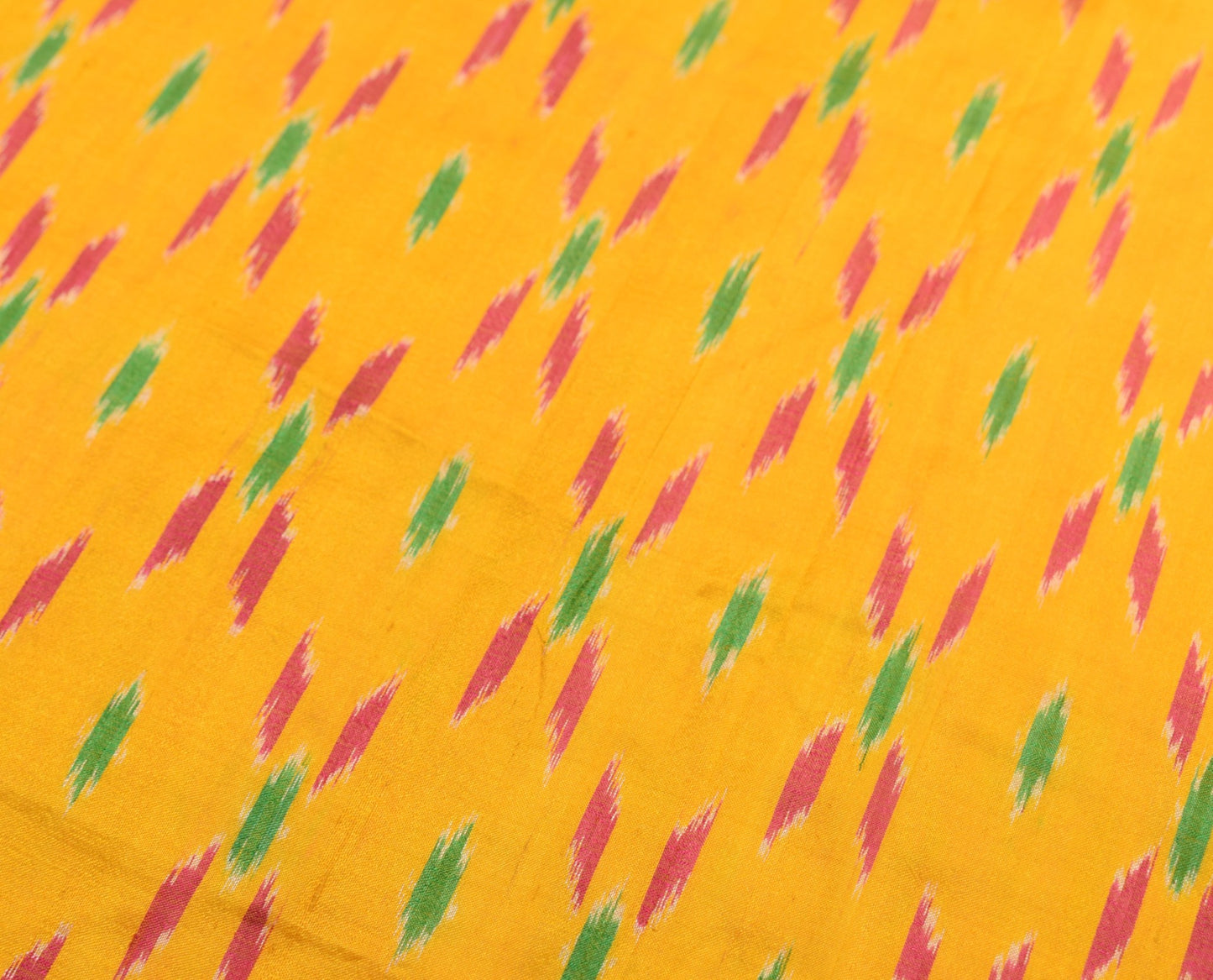 Sushila Vintage Ikat Scrap Dupatta Pure Silk Hand Woven Yellow Craft Long Stole