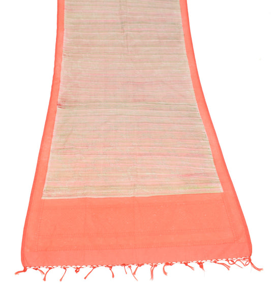 Sushila Vintage Art Cotton Silk Scrap Dupatta Woven Multi-Color Long Stole Wrap