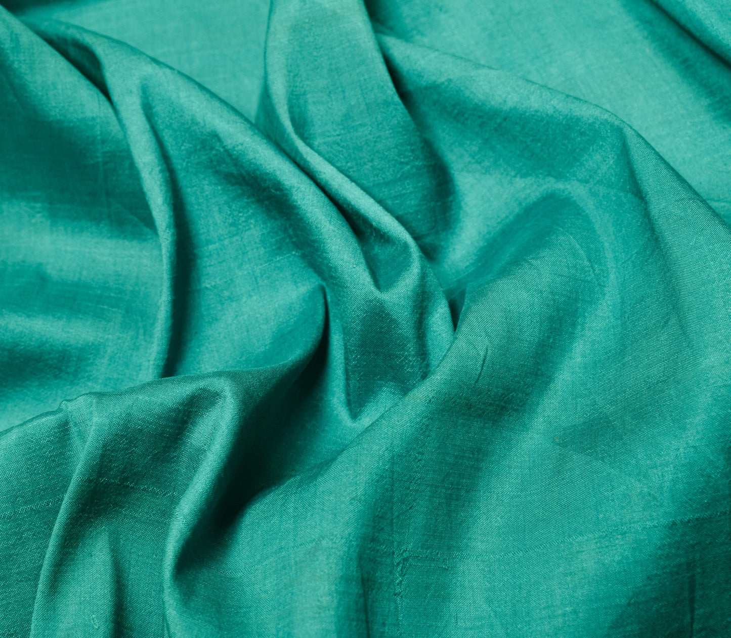 Sushila Vintage Teal Blue Sari Remnant Scrap Multi Purpose PureSilk Craft Fabric