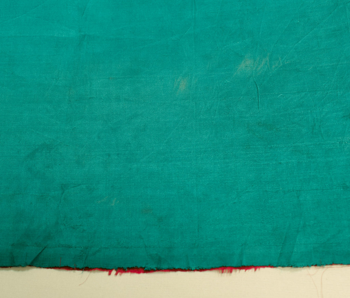 Sushila Vintage Teal Blue Sari Remnant Scrap Multi Purpose PureSilk Craft Fabric