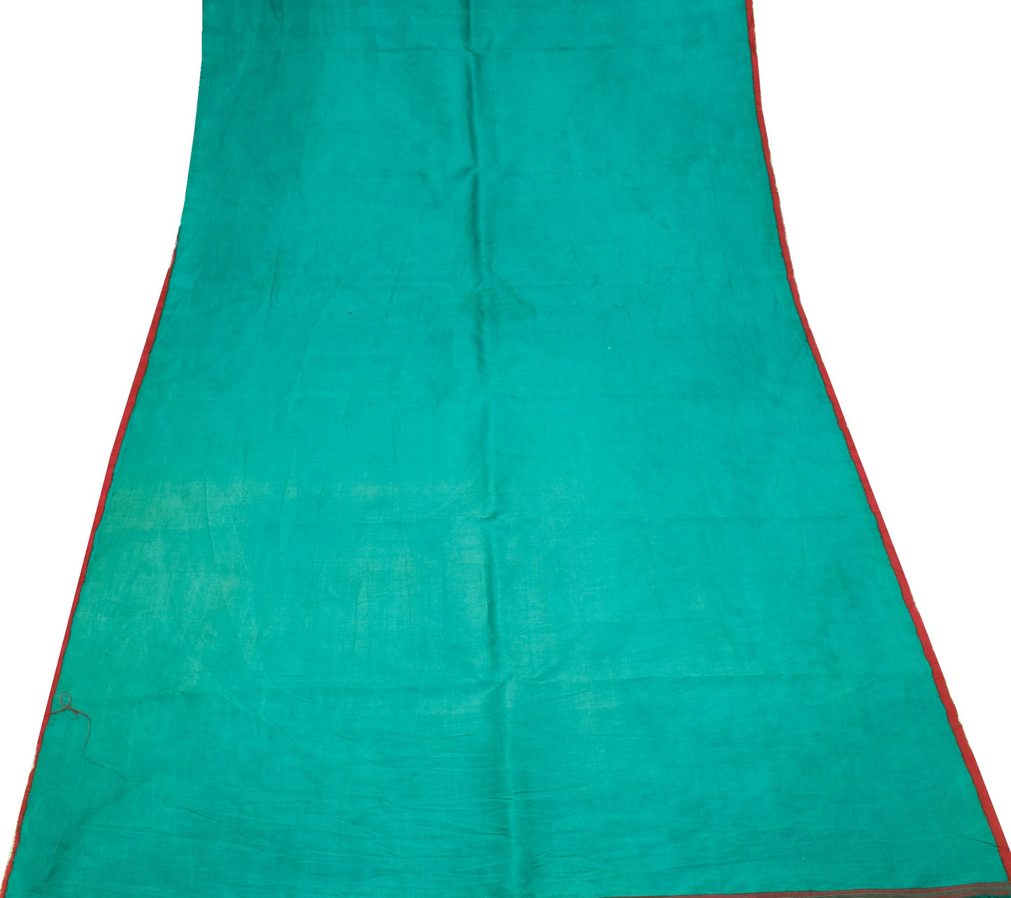 Sushila Vintage Teal Blue Sari Remnant Scrap Multi Purpose PureSilk Craft Fabric