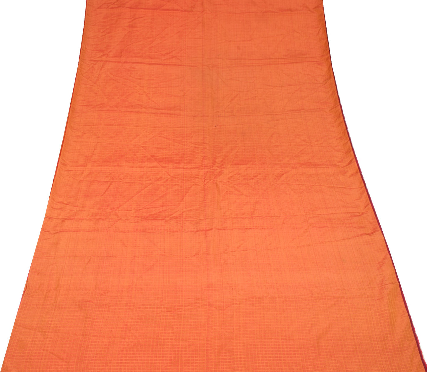 Sushila Vintage Mustard Dual Tone Sari Remnant Scrap Pure Silk Soft Craft Fabric