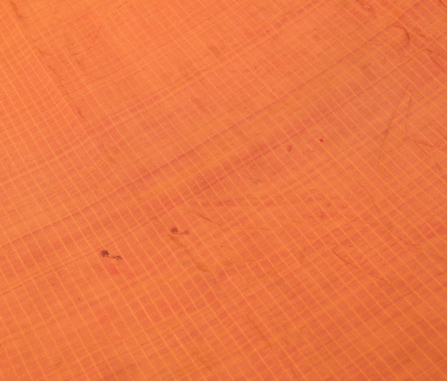 Sushila Vintage Mustard Dual Tone Sari Remnant Scrap Pure Silk Soft Craft Fabric