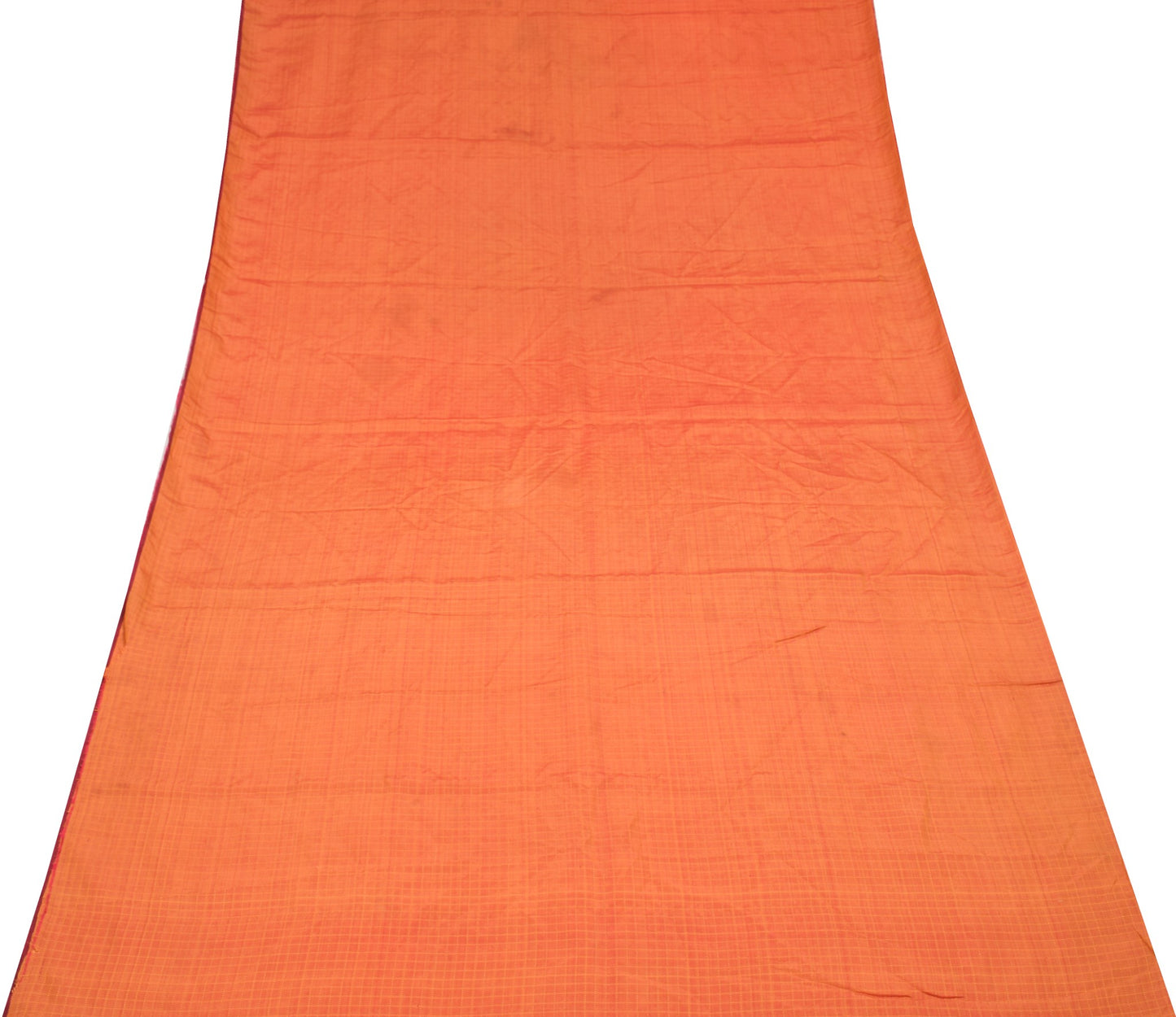 Sushila Vintage Mustard Dual Tone Sari Remnant Scrap Pure Silk Soft Craft Fabric