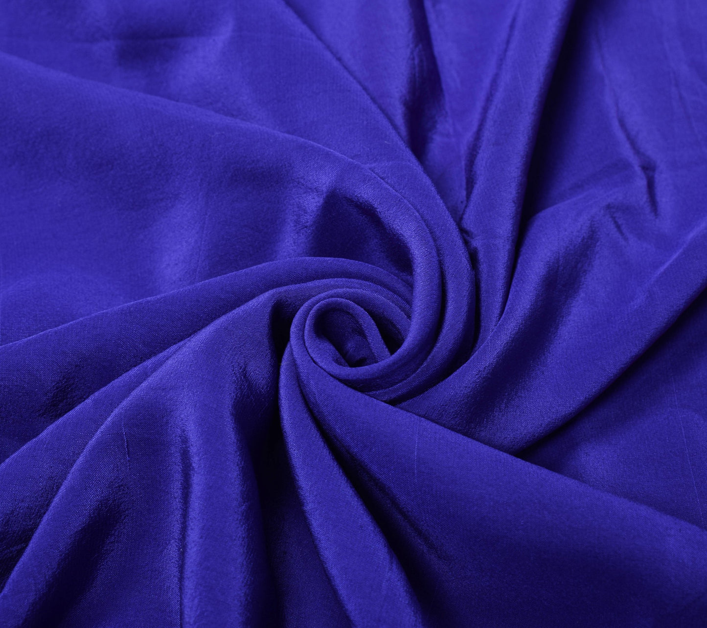 Sushila Vintage Blue 4Yds Sari Remnant Scrap Pure Crepe Silk Soft Craft Fabric