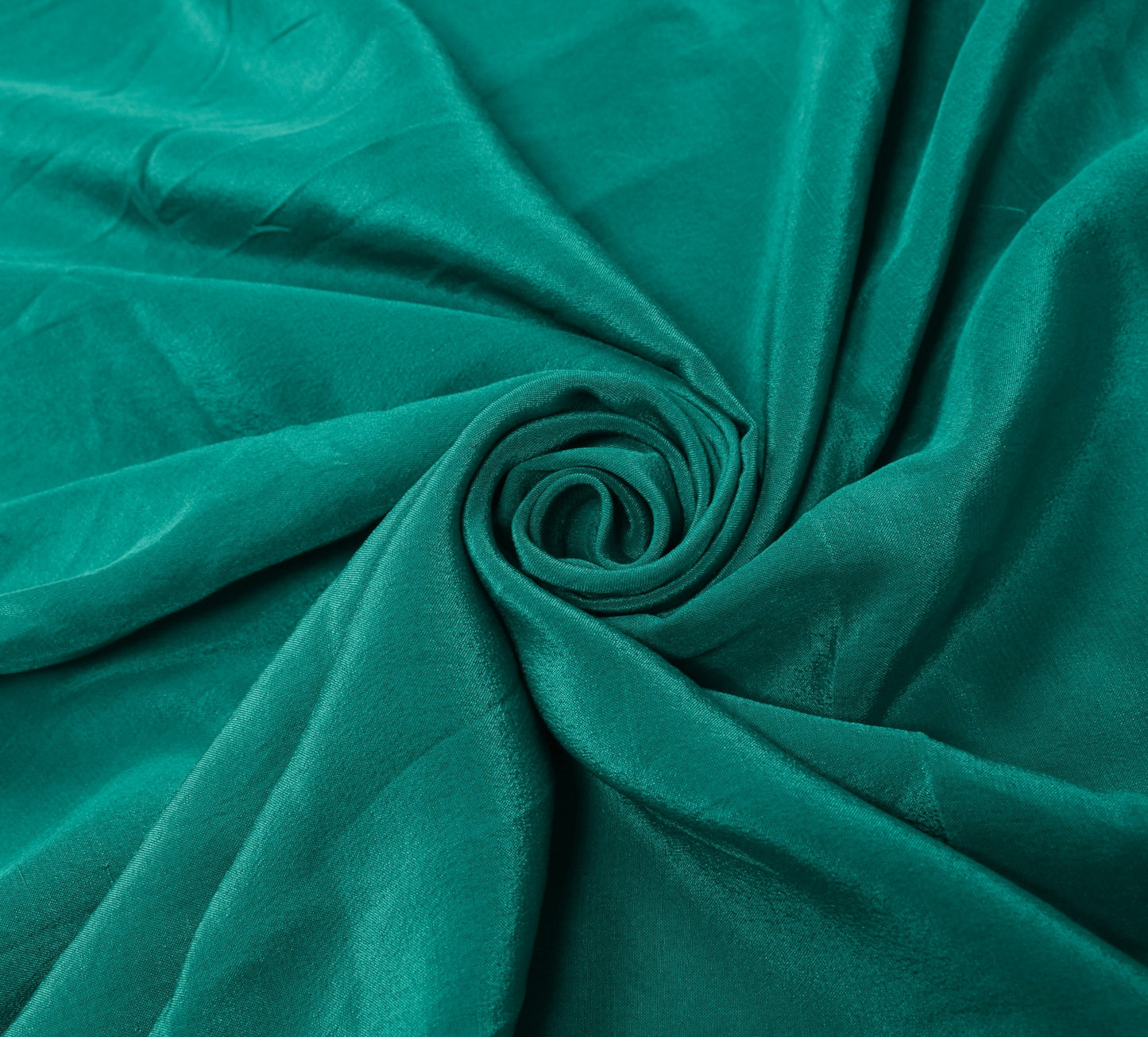 Sushila Vintage Teal Blue 5Yds Sari Remnant Scrap Pure Crepe Silk Craft Fabric