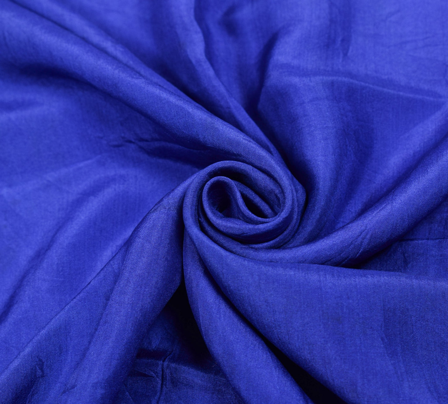 Sushila Vintage Blue 5Yds Sari Remnant Scrap Pure Crepe Silk Soft Craft Fabric