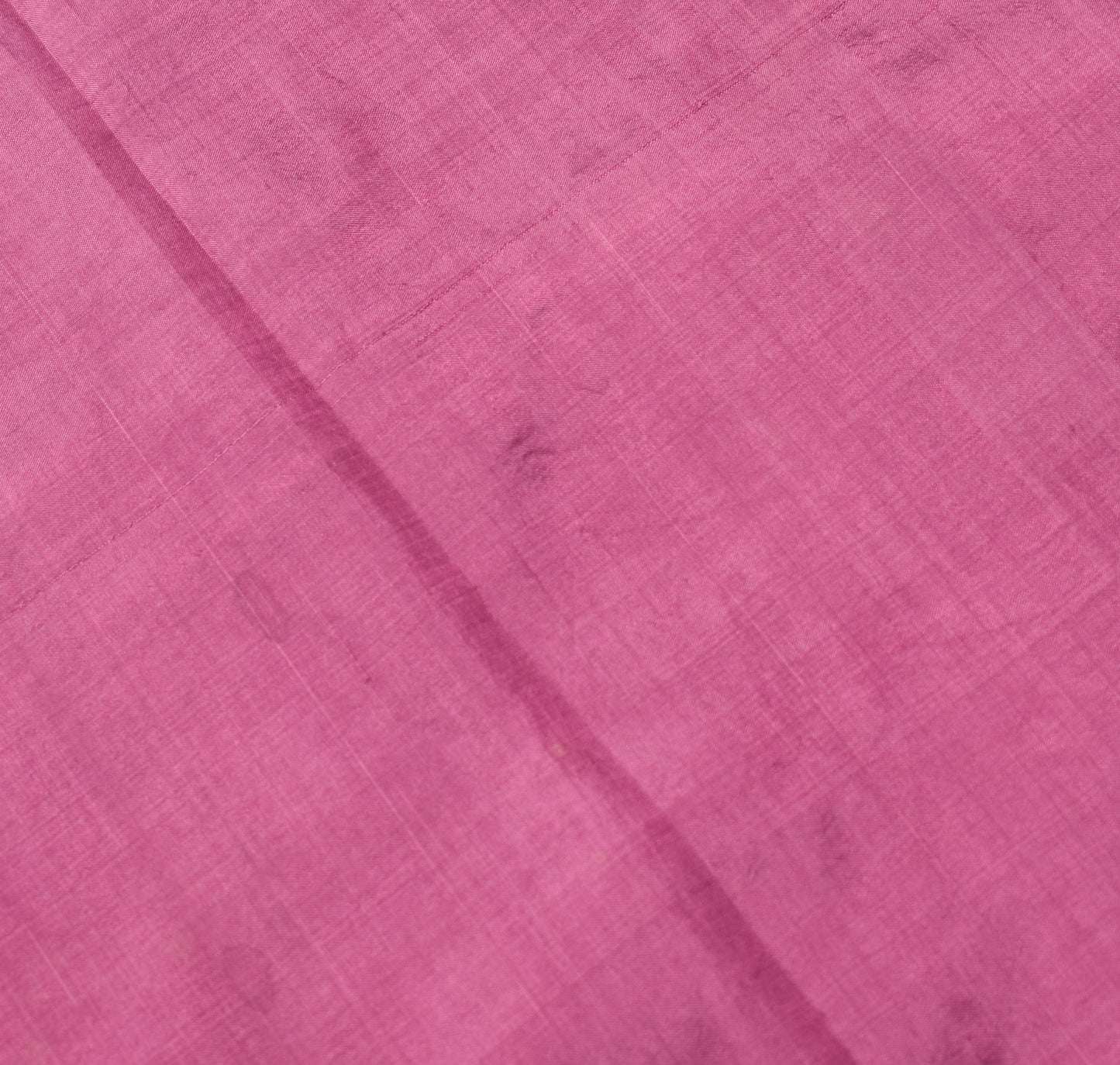 Sushila Vintage Dark Raspberry Sari Remnant Scrap Pure Silk Plain Craft Fabric