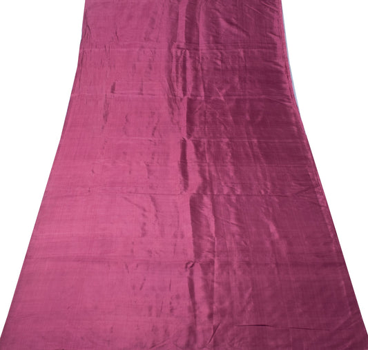 Sushila Vintage Dark Raspberry Sari Remnant Scrap Pure Silk Plain Craft Fabric
