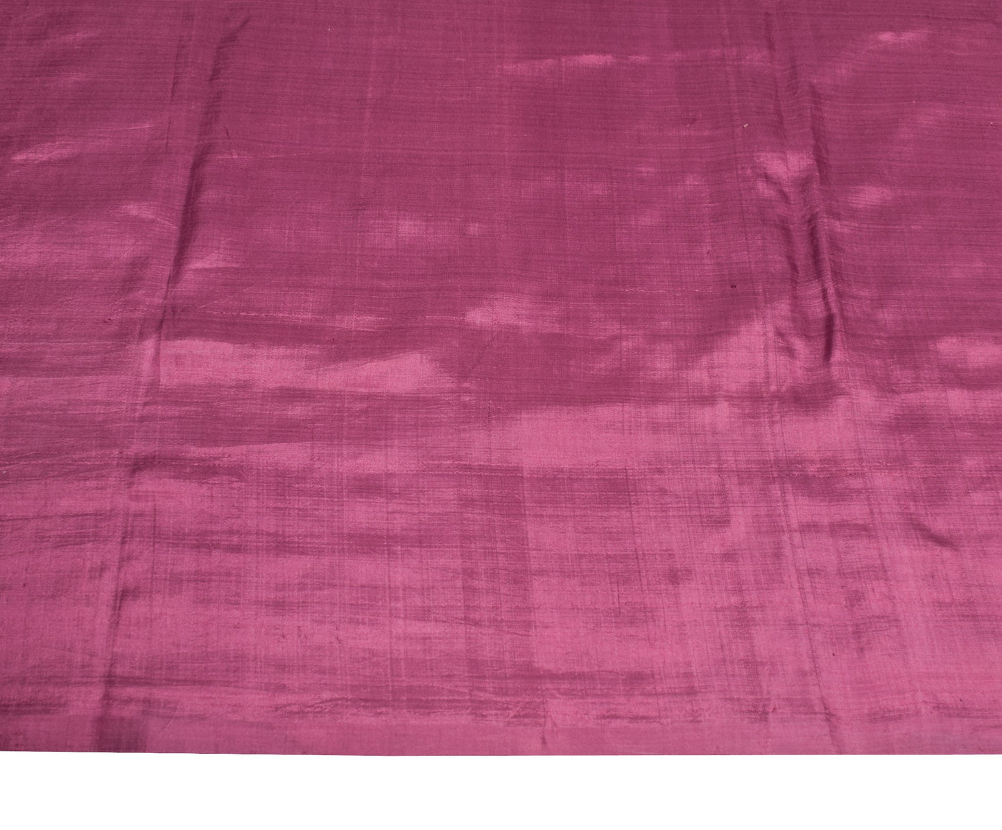 Sushila Vintage Dark Raspberry Sari Remnant Scrap Pure Silk Plain Craft Fabric