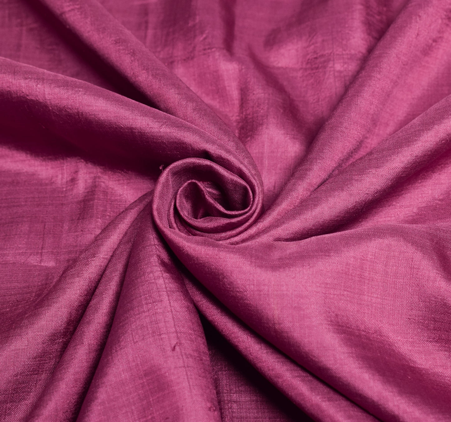 Sushila Vintage Dark Raspberry Sari Remnant Scrap Pure Silk Plain Craft Fabric