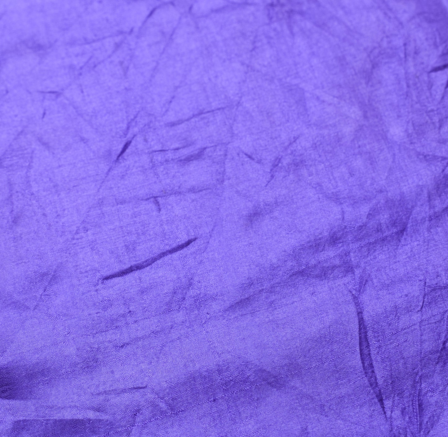 Sushila Vintage Plain Blue Sari Remnant Scrap Woven Pure Silk 4YD Craft Fabric