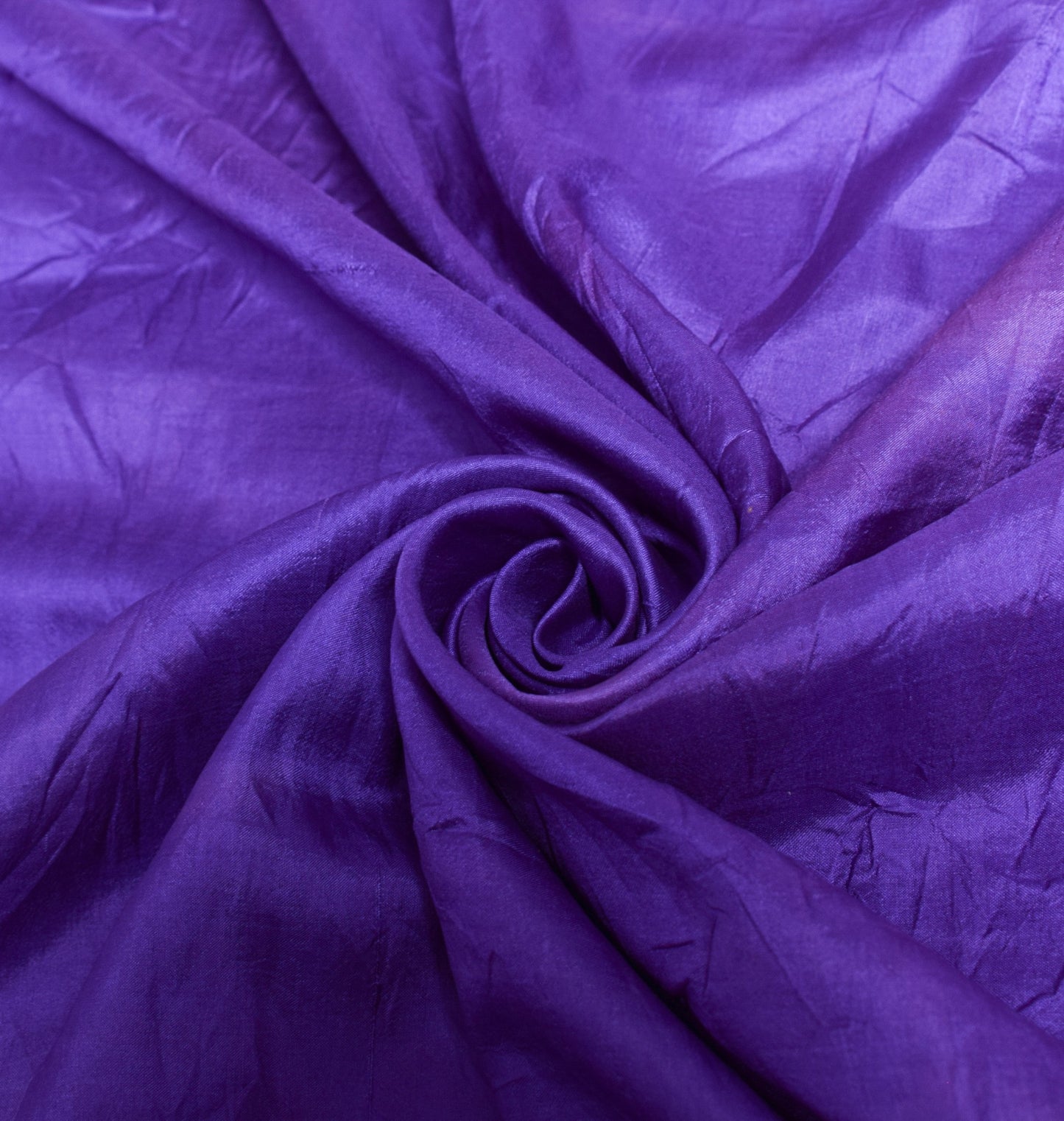 Sushila Vintage Plain Blue Sari Remnant Scrap Woven Pure Silk 4YD Craft Fabric
