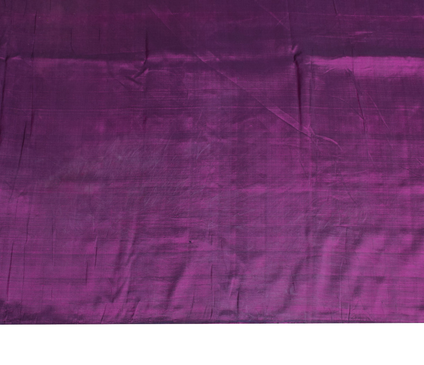 Sushila Vintage Magenta Blue Sari Remnant Scrap Woven Pure Silk 4YD Craft Fabric
