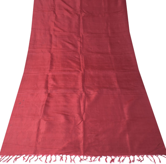 Sushila Vintage Maroon Sari Remnant Scrap Multi-Purpose Pure Silk Craft Fabric
