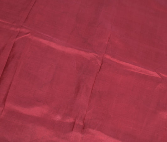 Sushila Vintage Maroon Sari Remnant Scrap Multi-Purpose Pure Silk Craft Fabric