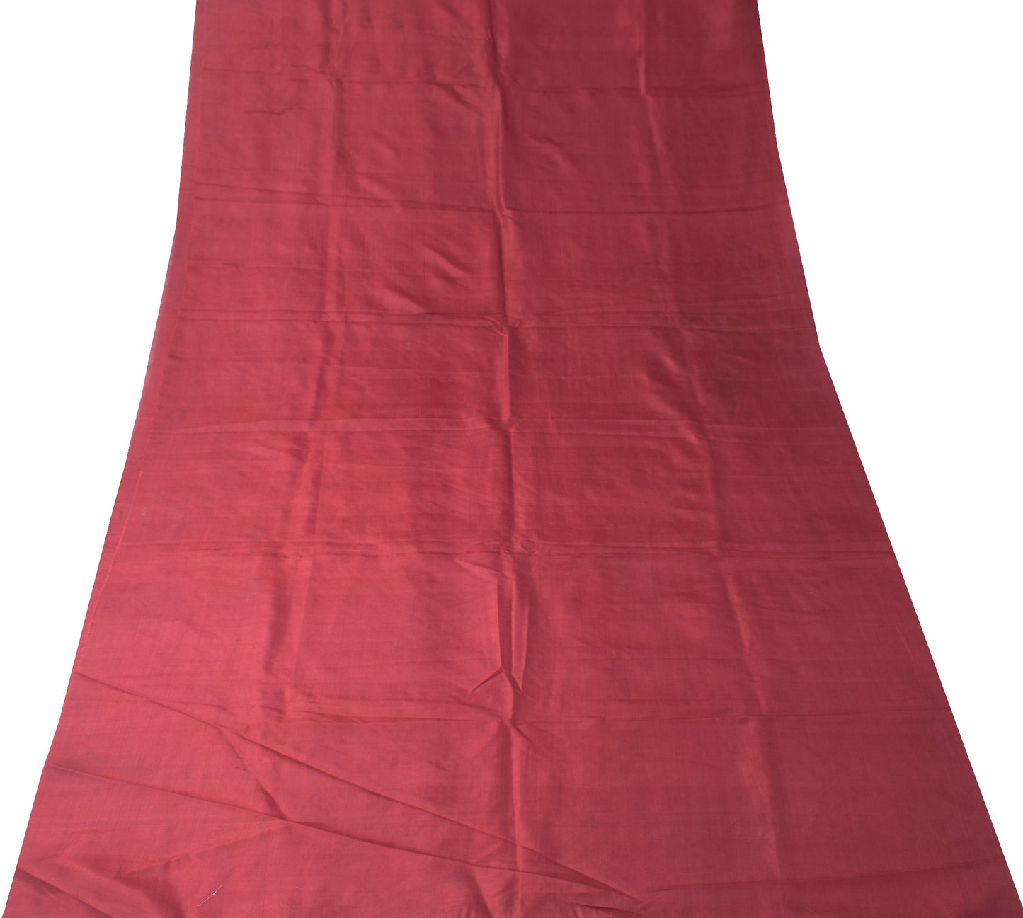 Sushila Vintage Maroon Sari Remnant Scrap Multi-Purpose Pure Silk Craft Fabric