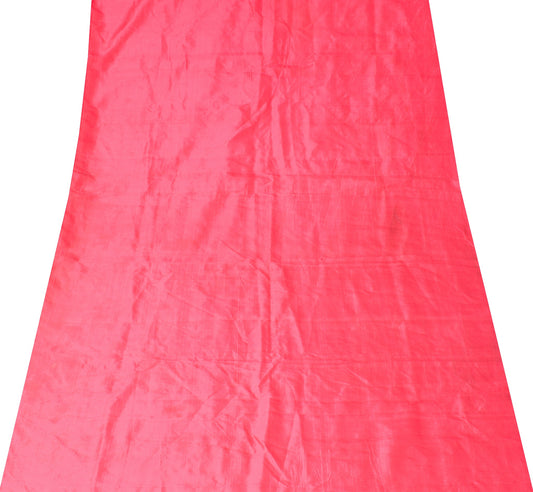Sushila Vintage Pink Sari Remnant Scrap Multi-Purpose Pure Silk Craft Fabric