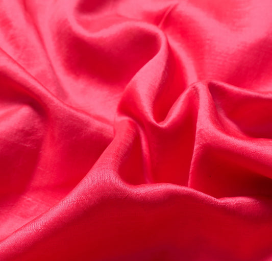 Sushila Vintage Pink Sari Remnant Scrap Multi-Purpose Pure Silk Craft Fabric