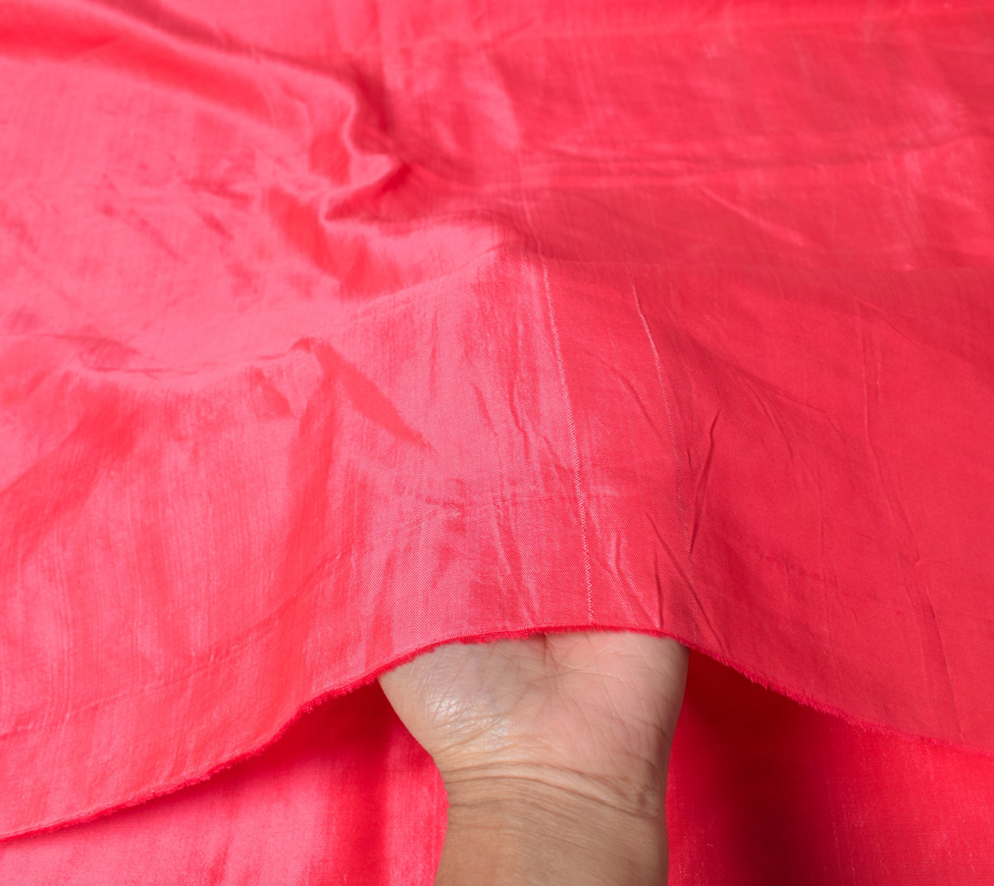 Sushila Vintage Pink Sari Remnant Scrap Multi-Purpose Pure Silk Craft Fabric