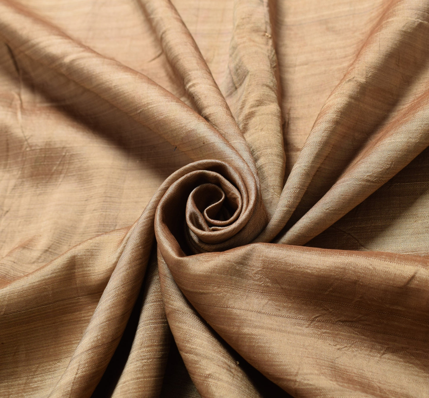 Sushila Vintage Brown Sari Remnant Scrap Indian Woven Pure Silk 4YD Craft Fabric