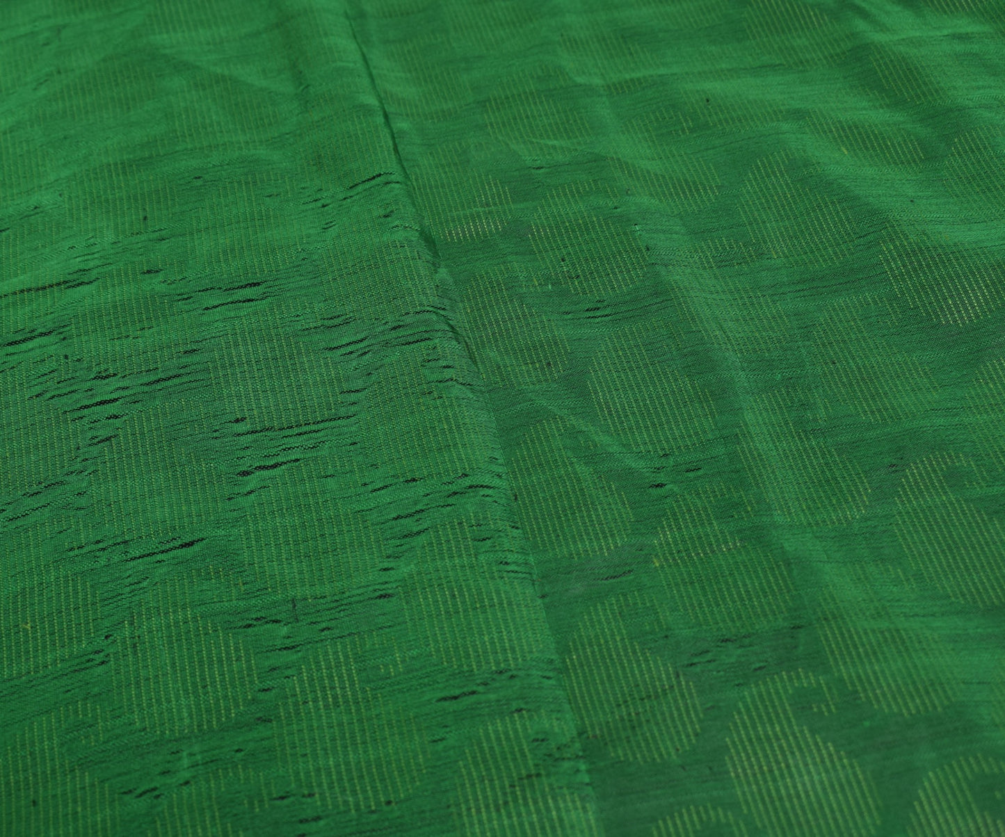 Sushila Vintage Green Sari Remnant Scrap Woven Paisley Pure Silk Craft Fabric
