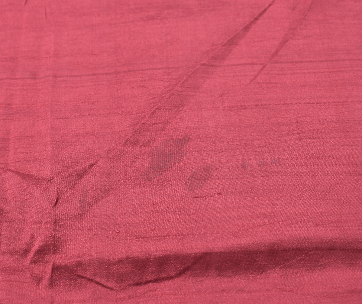 Sushila Vintage Maroon Sari Remnant Scrap Peacock Woven Pure Silk Craft Fabric