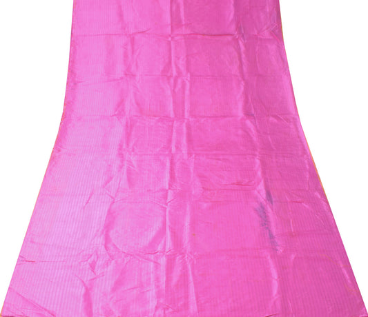 Sushila Vintage Fuchsia Pink Sari Remnant Scrap Pure Silk 4 Yard Craft Fabric