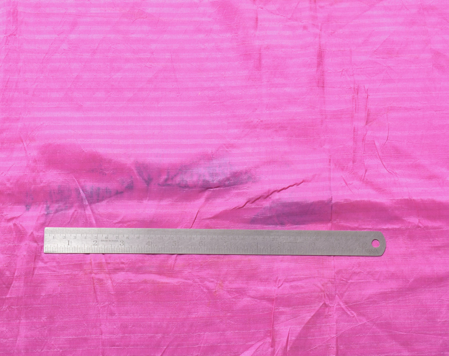 Sushila Vintage Fuchsia Pink Sari Remnant Scrap Pure Silk 4 Yard Craft Fabric