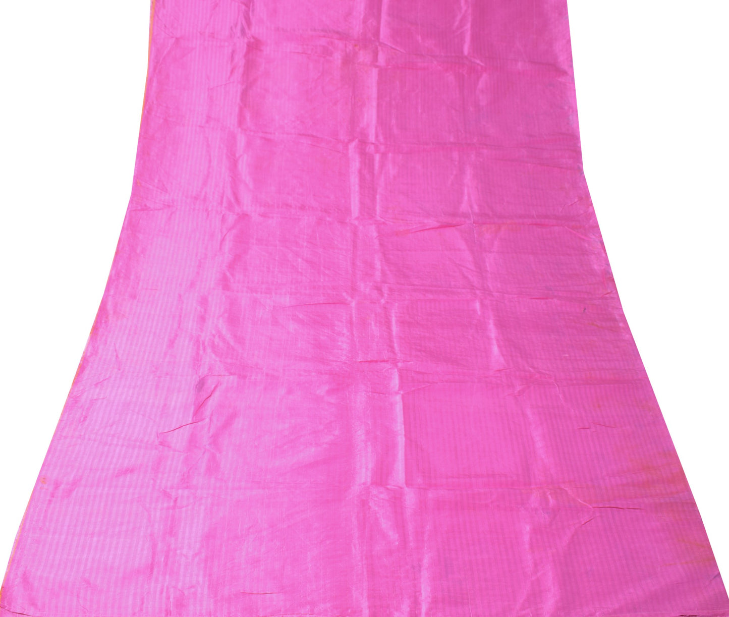Sushila Vintage Fuchsia Pink Sari Remnant Scrap Pure Silk 4 Yard Craft Fabric