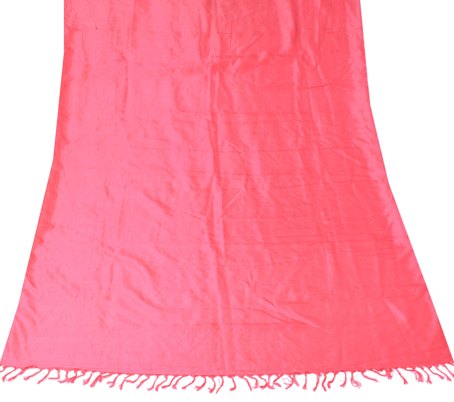 Sushila Vintage Pink Sari Remnant Scrap Multi-Purpose Pure Silk Craft Fabric