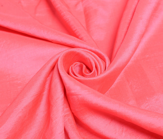 Sushila Vintage Pink Sari Remnant Scrap Multi-Purpose Pure Silk Craft Fabric
