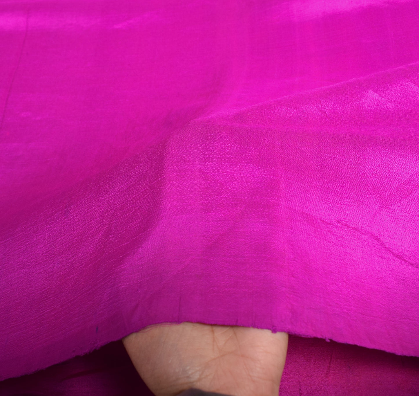 Sushila Vintage Pure Silk Sari Remnant Scrap Magenta Multi-Purpose Craft Fabric