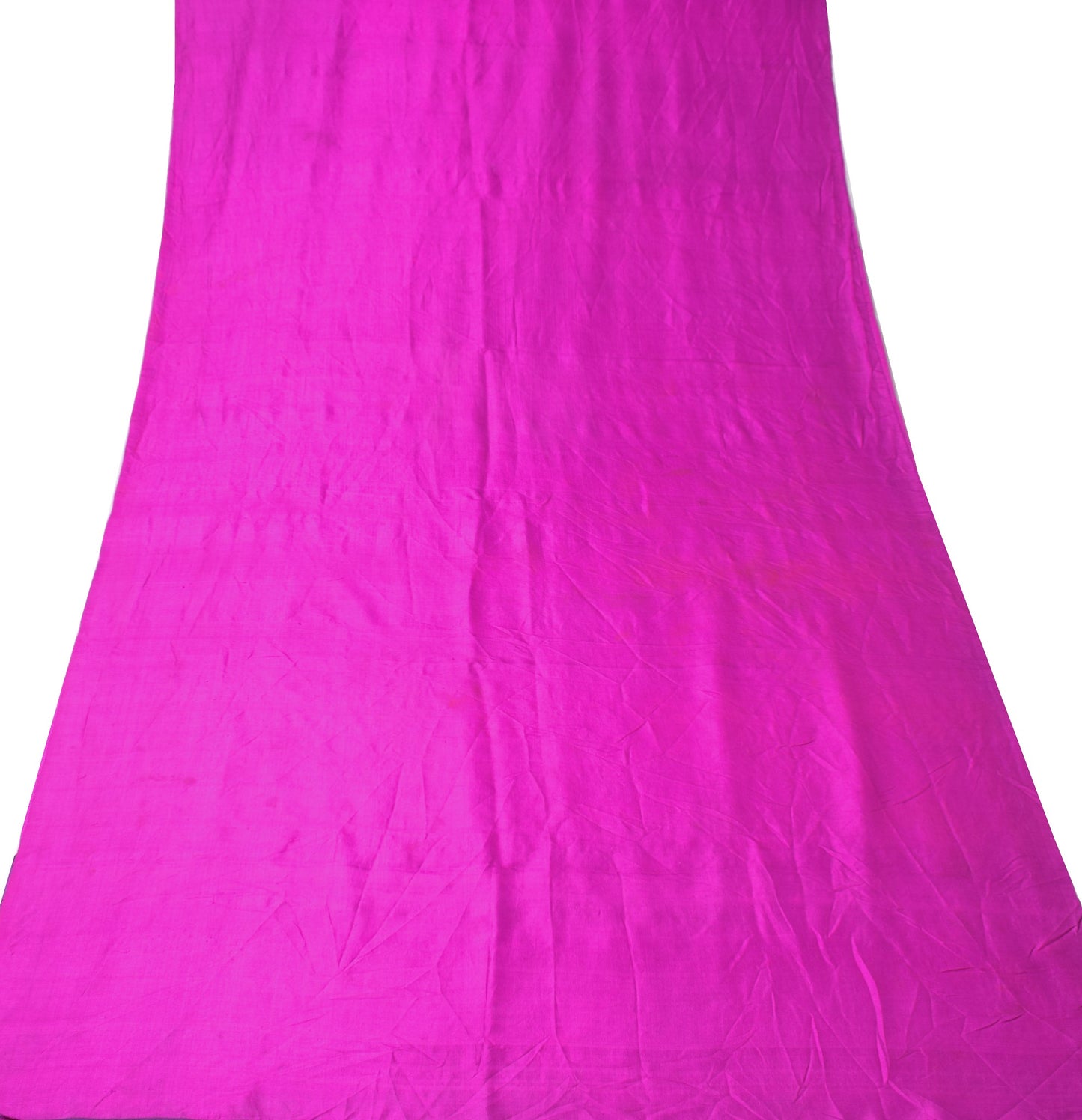 Sushila Vintage Pure Silk Sari Remnant Scrap Magenta Multi-Purpose Craft Fabric