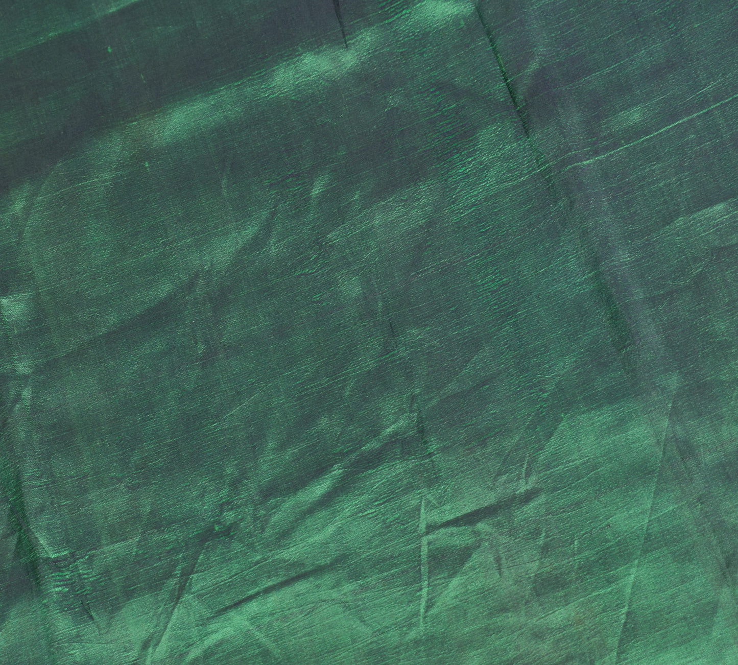 Sushila Vintage Dual Toned GreenSari Remnant Scrap Pure Silk 4 Yard Craft Fabric
